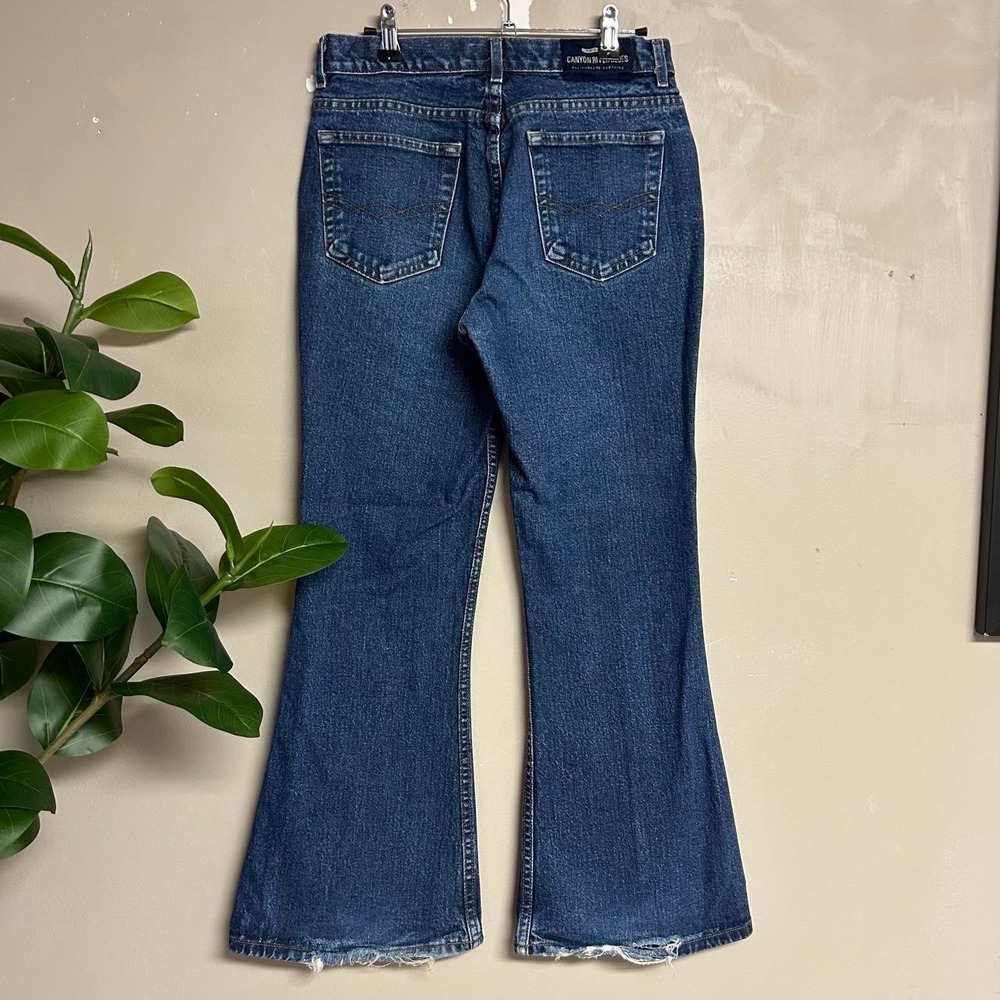 Vintage 90s Canyon River Blues Dark Wash Flare Jeans Blue Denim Sz 7 28x29